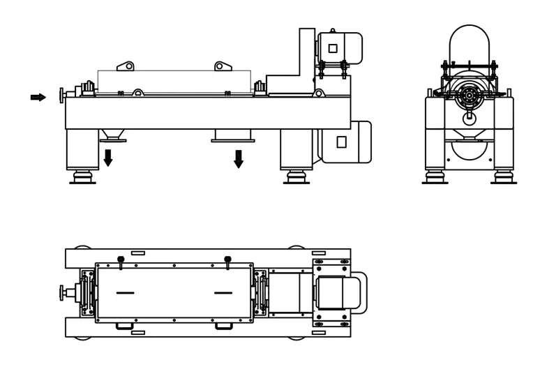 3 Phase Sludge Dewatering Horizontal Decanter Centrifuge